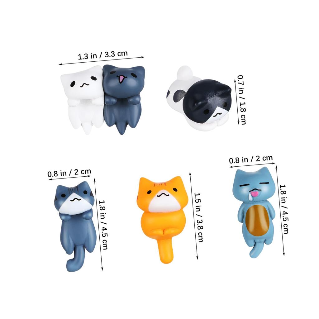 MOLUCKFU 6pcs Micro Bonsai Cat Figurine for Kids Mini Cat Decoration Micro Landscape Decoration