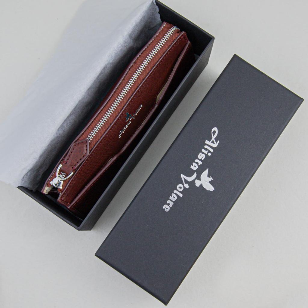 AlistaVolare Minerva Box Pencil Case, Velvet and Genuine Leather, Luxury Avvio Minerva (Bordeaux)