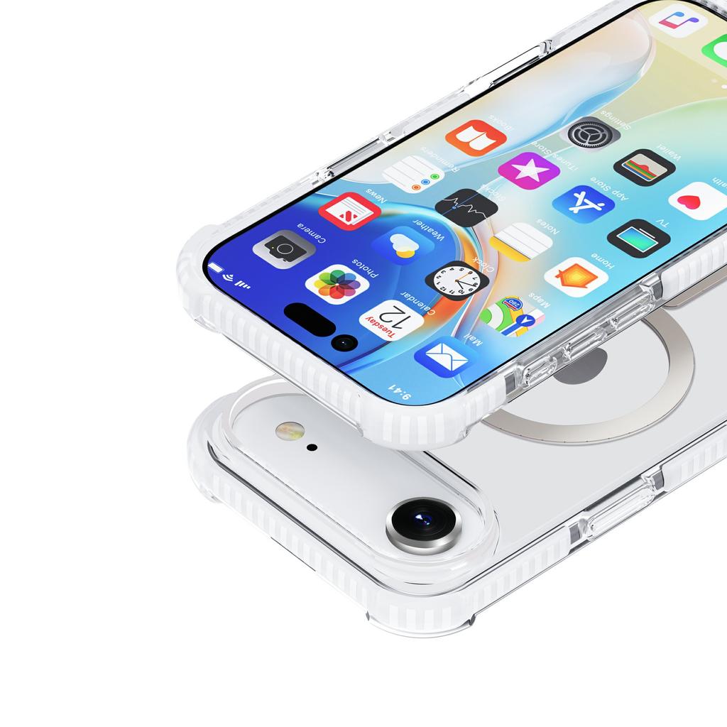 For iPhone Air Case Compatible with MagSafe Reinforced Corners TPU+Acrylic+TPE Phone Cover