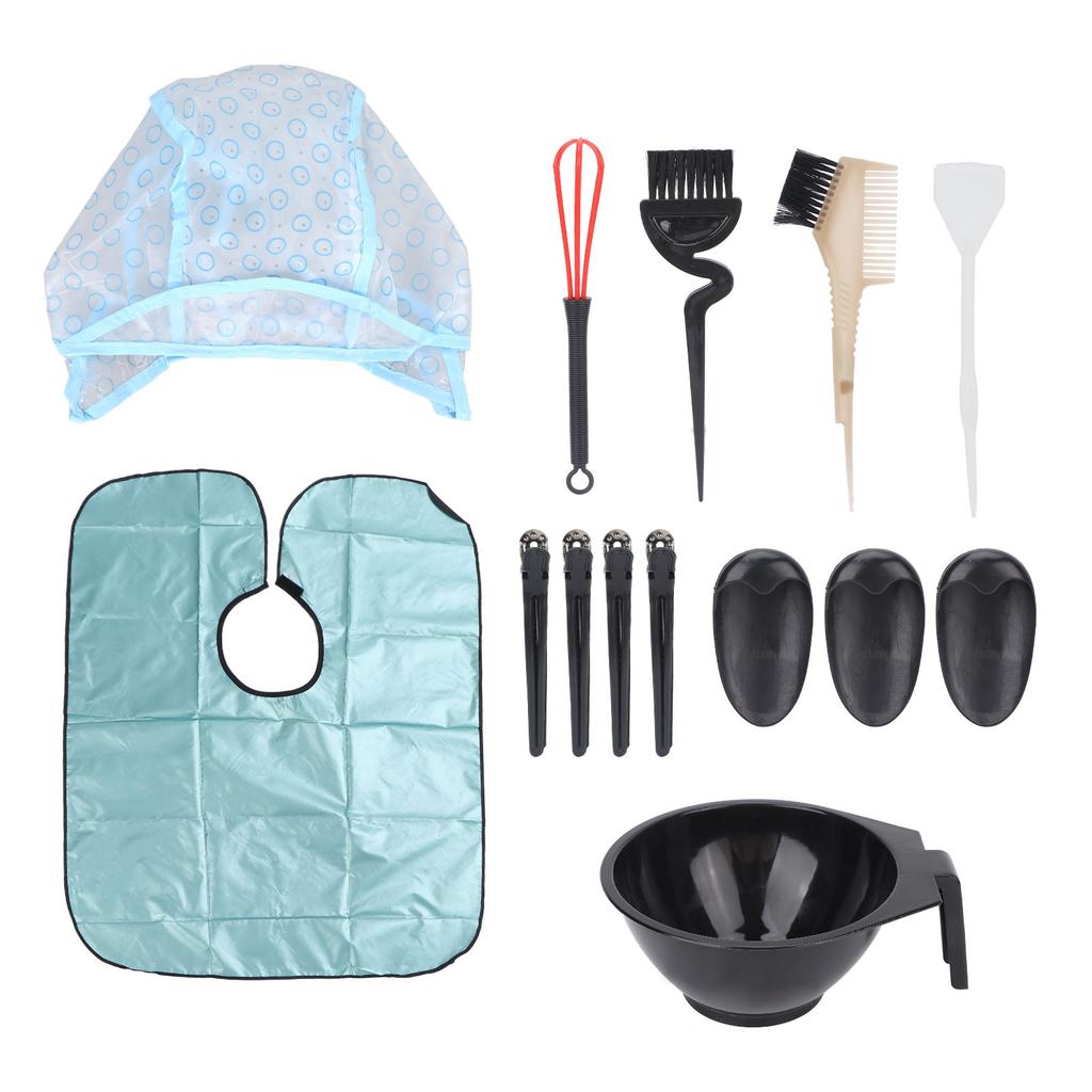 14pcs Hair Dye Coloring Kit DIY Hair Dye Brush Bowl Set for Salon Hair Coloring Bleaching
