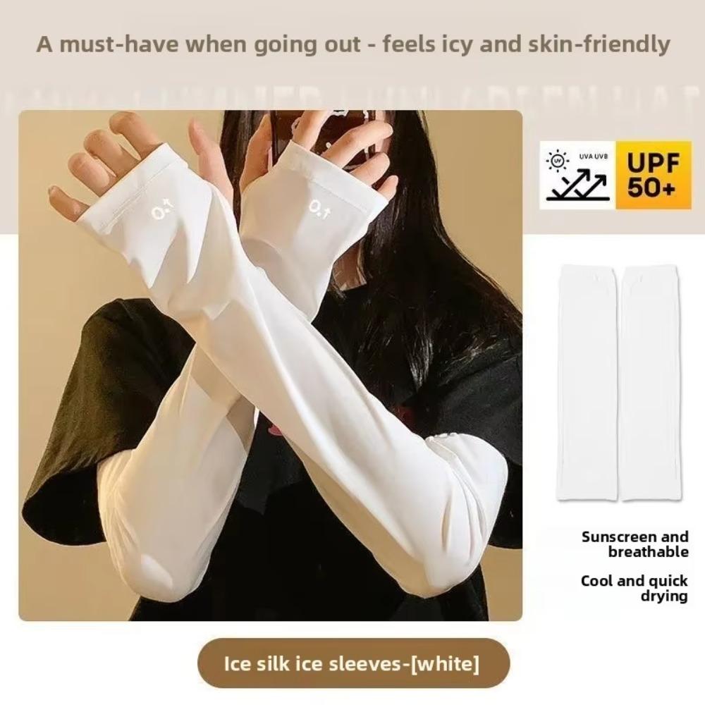 

Fashionable Ice Silk Loose Sleeves Breathable Sun Protection Sleeve Covers Comfortable Arm Protection Sleeves Women Men белый