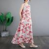 Sleeveless Plus Size Cotton Vintage Floral New In Dresses for Women Casual Loose Long Summer Dress