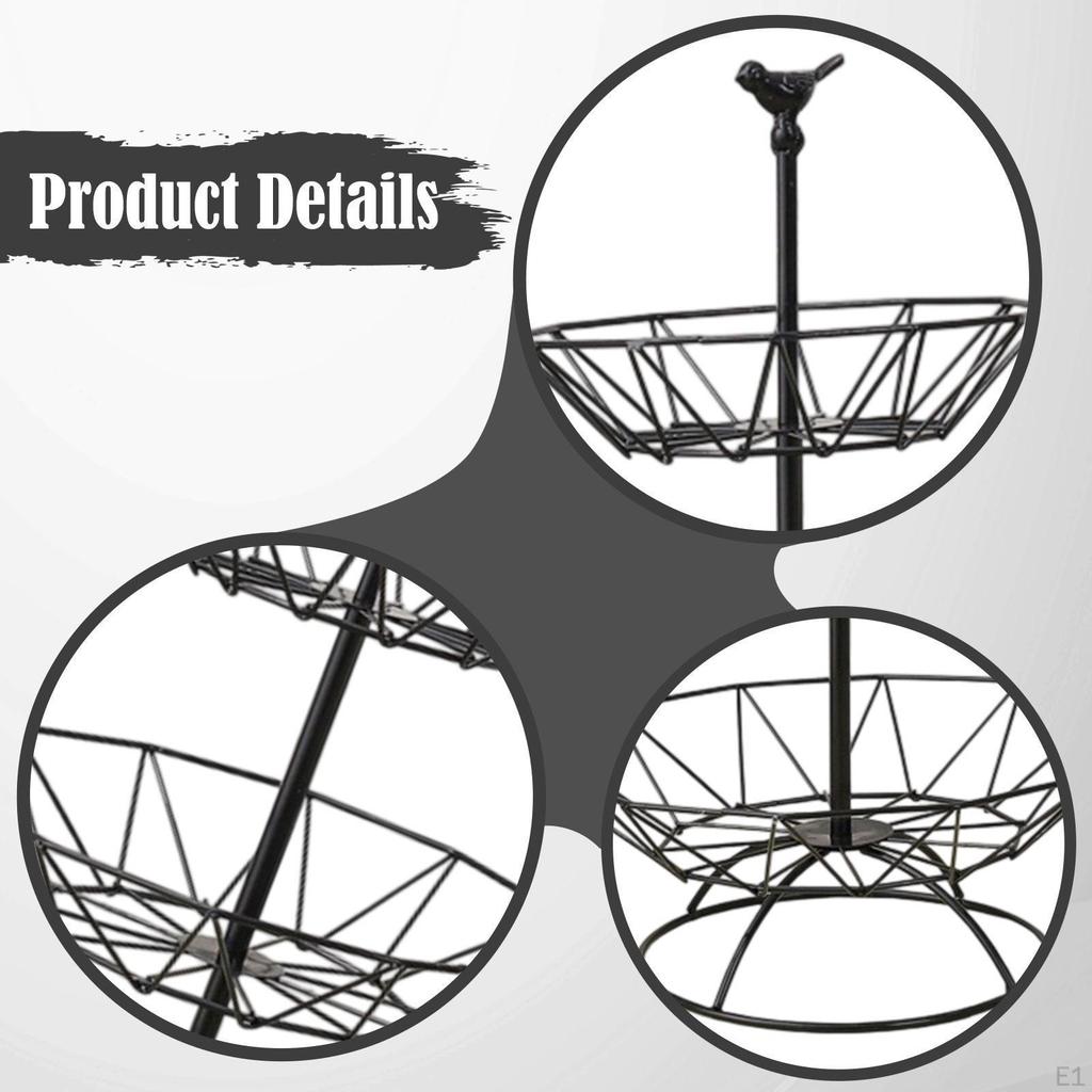 3 Tier Fruit Basket Display Rack Multifunctional Elegant Decorative Organizer Stand Holder for