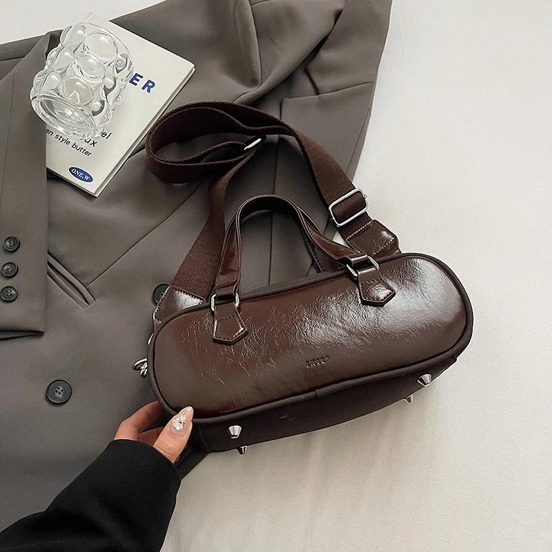 

Дизайнерские сумки из искусственной кожи на плечо для женщин 2024 Y2K корейская модная сумка через плечо женская сумка с короткой ручкой кофейный