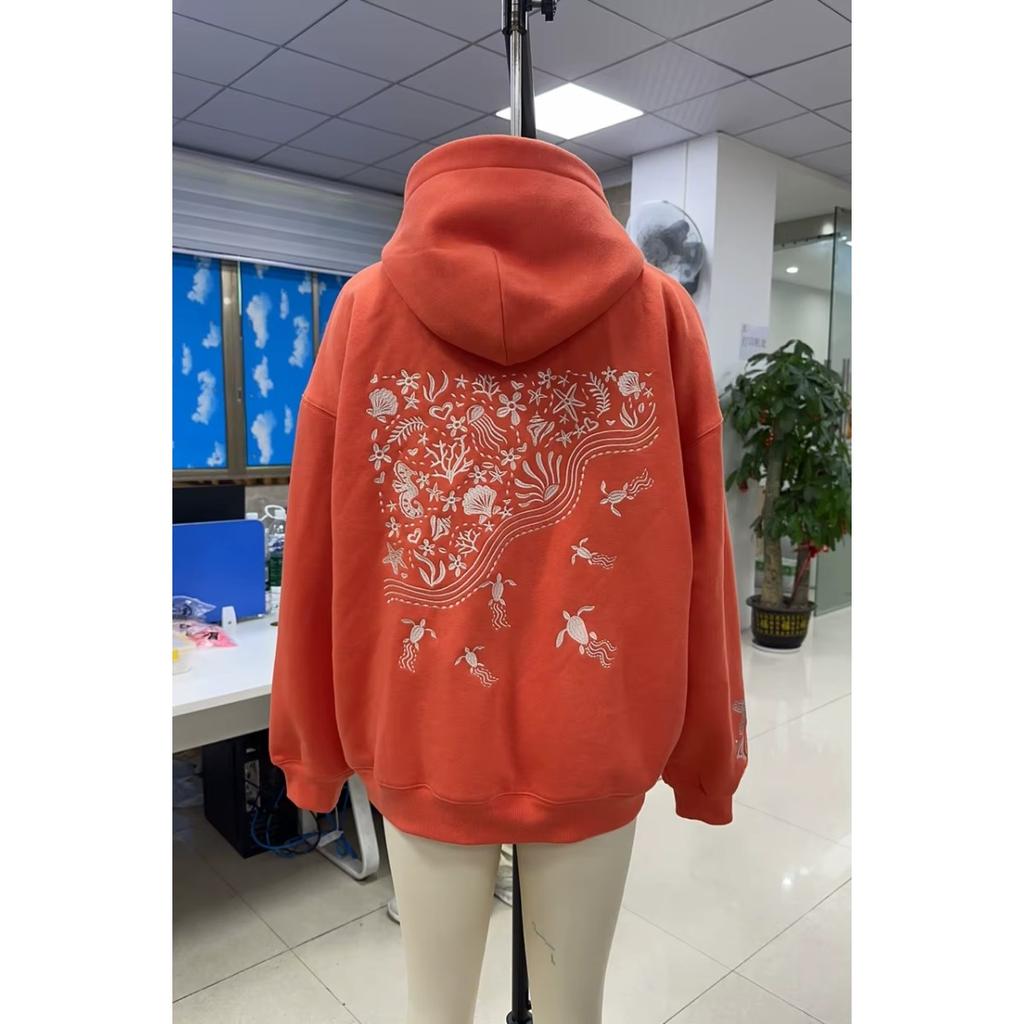 STREETRICH Süße Hoodies für Teenager-Mädchen Grafikstickerei Oversized Preppy Sweatshirt Y2K Langarm Ästhetisches Strand-Kapuzentop