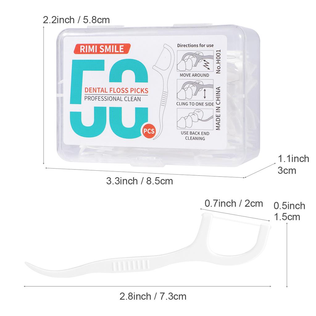 50PCS/box - Dental Floss Stick -1000/500/300/150PCS Specifications - Suitable for Cleaning Interdental Spaces Tools