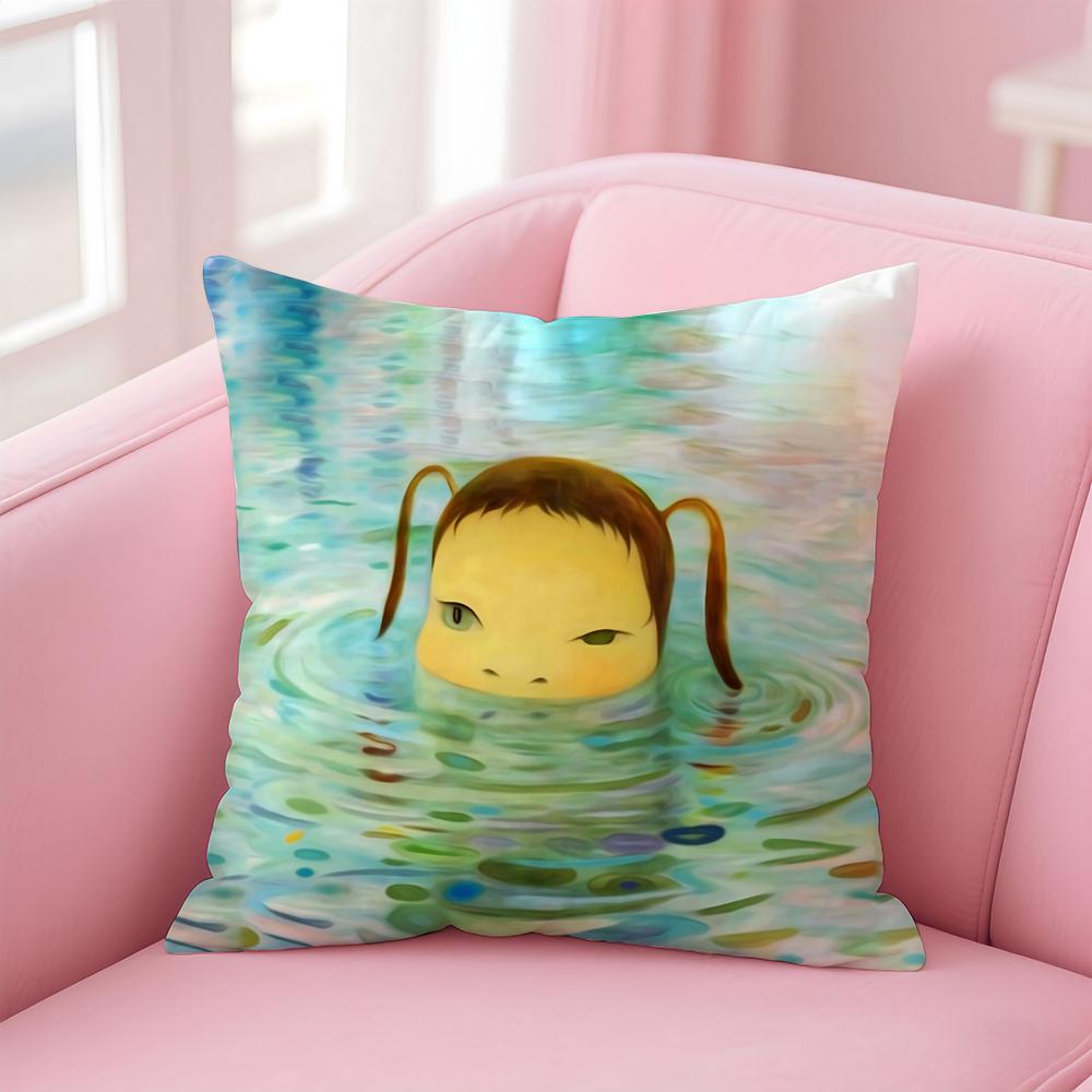 artist cute YYoshitomo NNara Cushion Cover Pillow Case Soft Friendly Fabric  Concealed Zipper