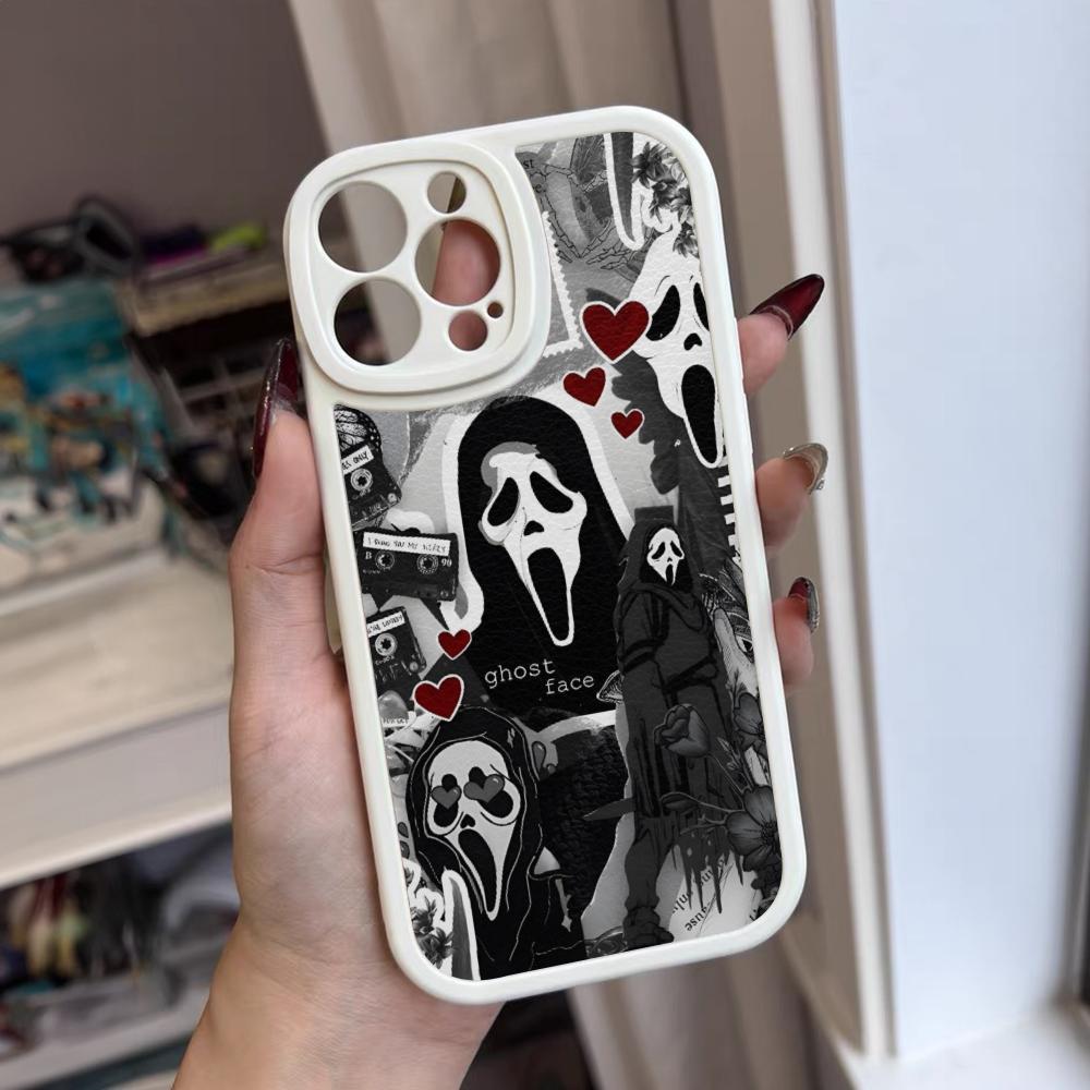 Ghostface Horror Scream Phone Case For Iphone 16 15 14 12 13 Pro Max 11 Mini Xs Puls Lambskin Silicone Cover