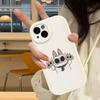 Cartoon Siamesische Katze Paar Handyhülle für iPhone 16 15 14 11 12 13 Pro Max Plus Rückseite Lederhülle