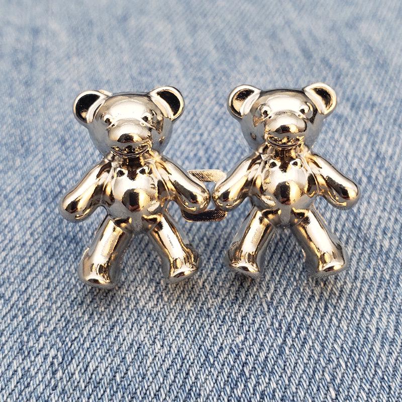 Bear Waist Slimming Adjustable Button Jeans Buckle - Detachable Tightening Pair