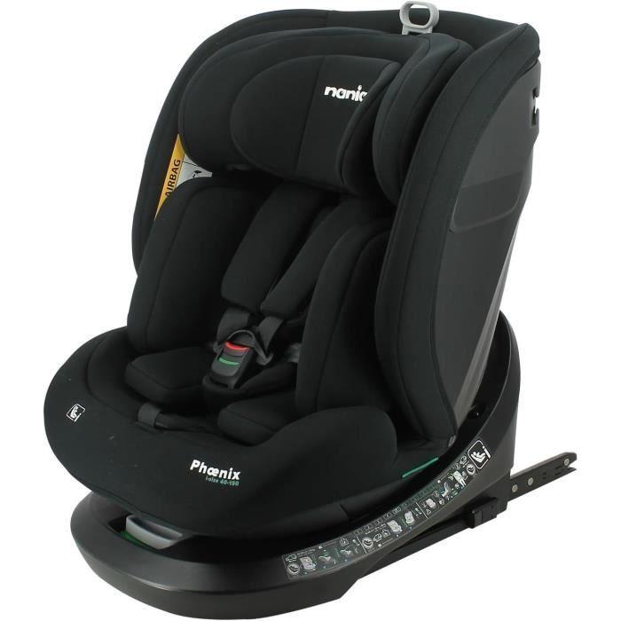 Siège Auto Isofix - NANIA - PHOENIX - Groupe 0/1/2/3 - I-Size - Pivotant - Inclinable - Réducteur - Noir