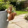 Lifelike Squirrel Sculpture Planter Climber Statue, Cute Sculpture, Resin Waterproof Craft Small Animal Figurine for Plant Pot Edge Decoration