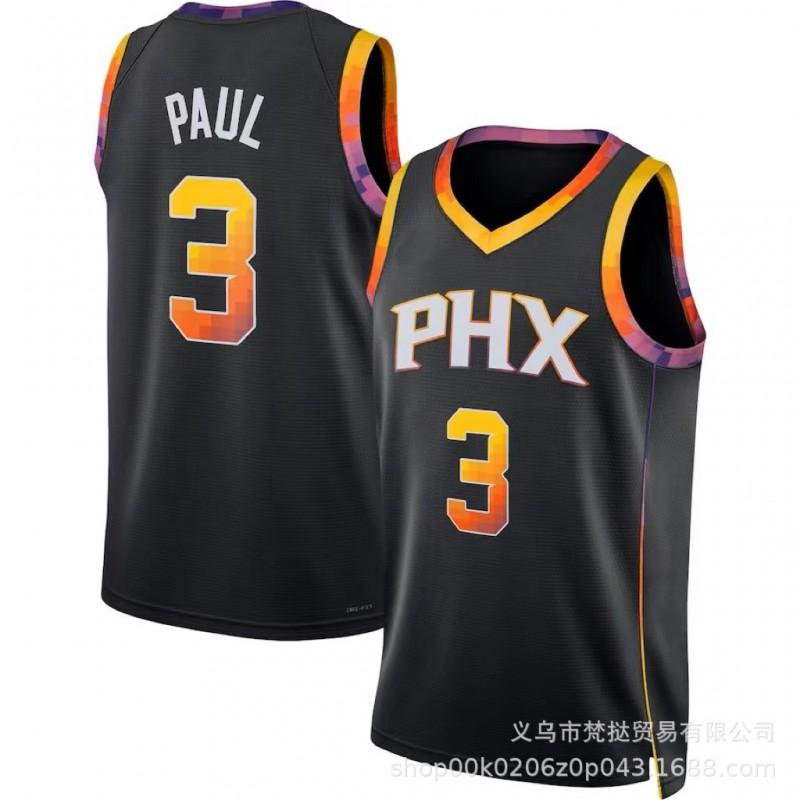 Phoenix Suns NBA Basketball Jersey Durant 35 Booker 1 Paul 3 Season Cotton V-Neck Sleeveless Sportswear