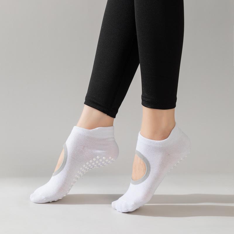 Women's Non-Slip Silicone Yoga Socks - Backless, Breathable, Fitness & Dance 