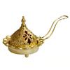 Luxury Golden Arabic Style Holder Incense Burner Multi Use Desktop Decor for Study Sauna Yoga Room Wedding Candlelight