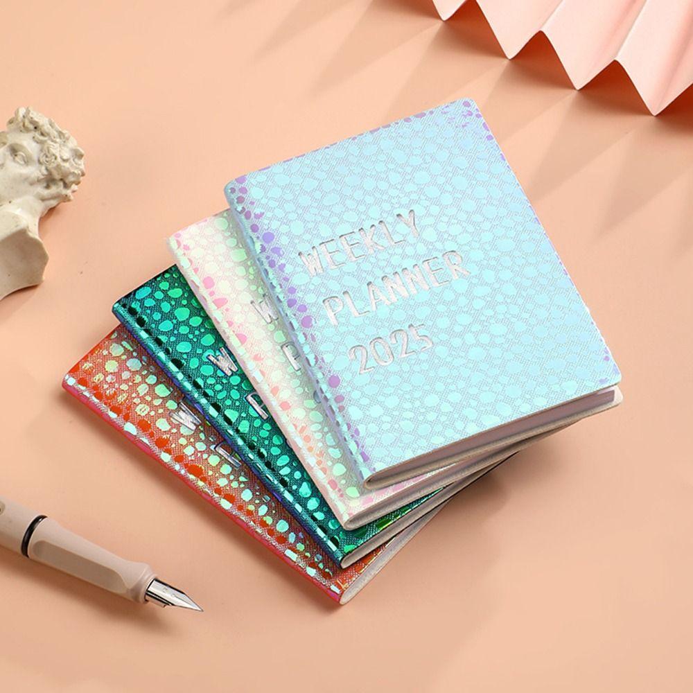 Laser 2025 A7 English Notebook Colorful Schedule Planner Notepad  Stationery