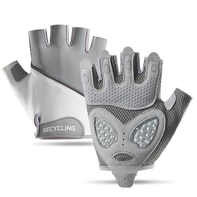 Fitness Gloves for Men and Women Outdoor Non  Slip Wear Resistant Cycling Breathable Ice Silk Love Liquid Silicone Sports Half Finger Gloves