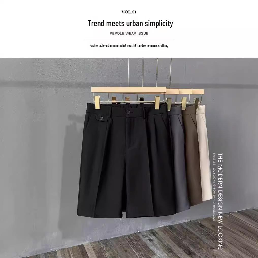 Men's Trendy Loose-Fit Summer Breathable Shorts - Stretchy Streetwear Casual Straight-Leg Suit Pants