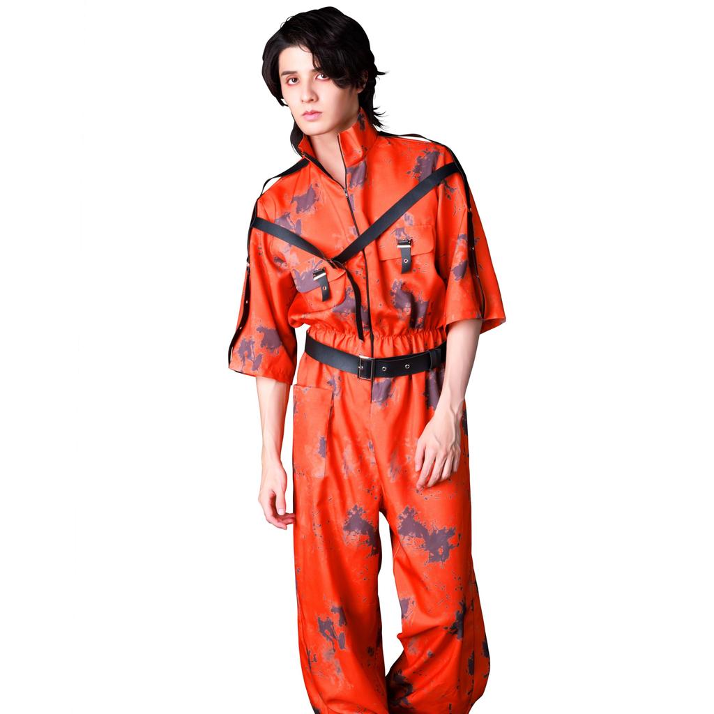 Neo Zombie Cosplay Halloween Mad Prisoner Orange [Clear Stone] Men's