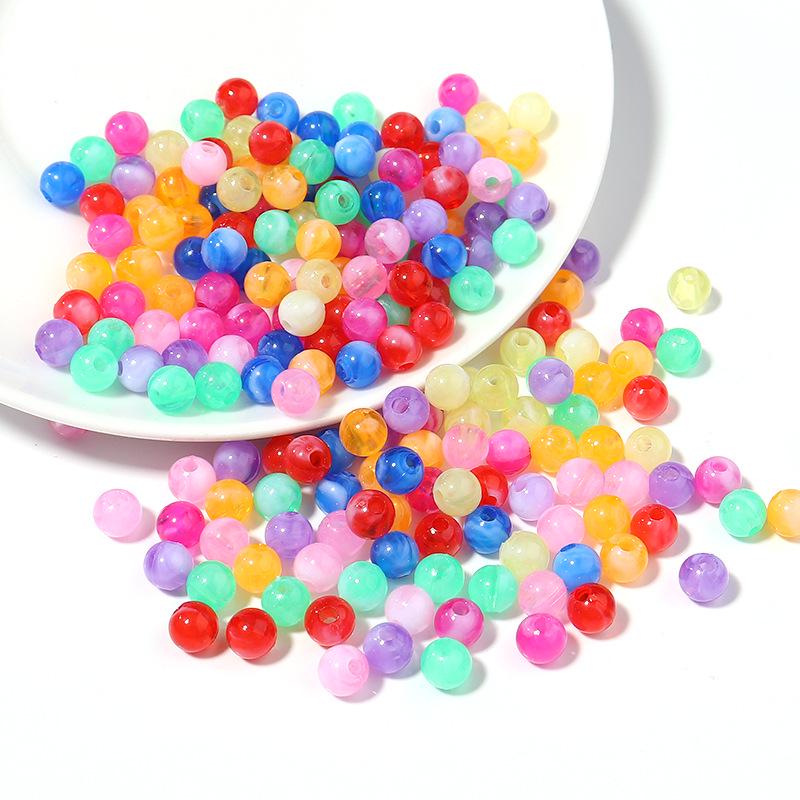 

Двухцветные круглые бусины из имитации нефрита кремового и конфетного цвета для изготовления украшений своими руками 6mm (500g, approx. 4500 beads)