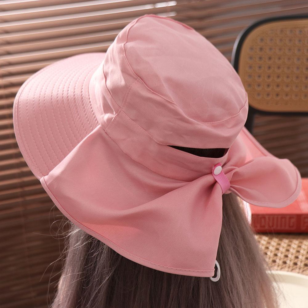 Korean Style Sun Protection Hat Anti-UV Women Bucket Hats Wide Brim Sun Hat with Neck Cover