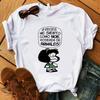 PAZ Mafalda or QUIERO Cafe Printed Women New Cotton Tshirts Harajuku FeUnisex Tshirts Clothing Camisas Mujer Girls Top Tee
