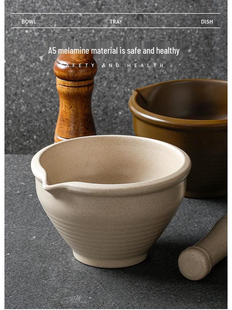 Melamine Pestle & Mortar for Mashing Ginger, Garlic, Chili, and Century Egg