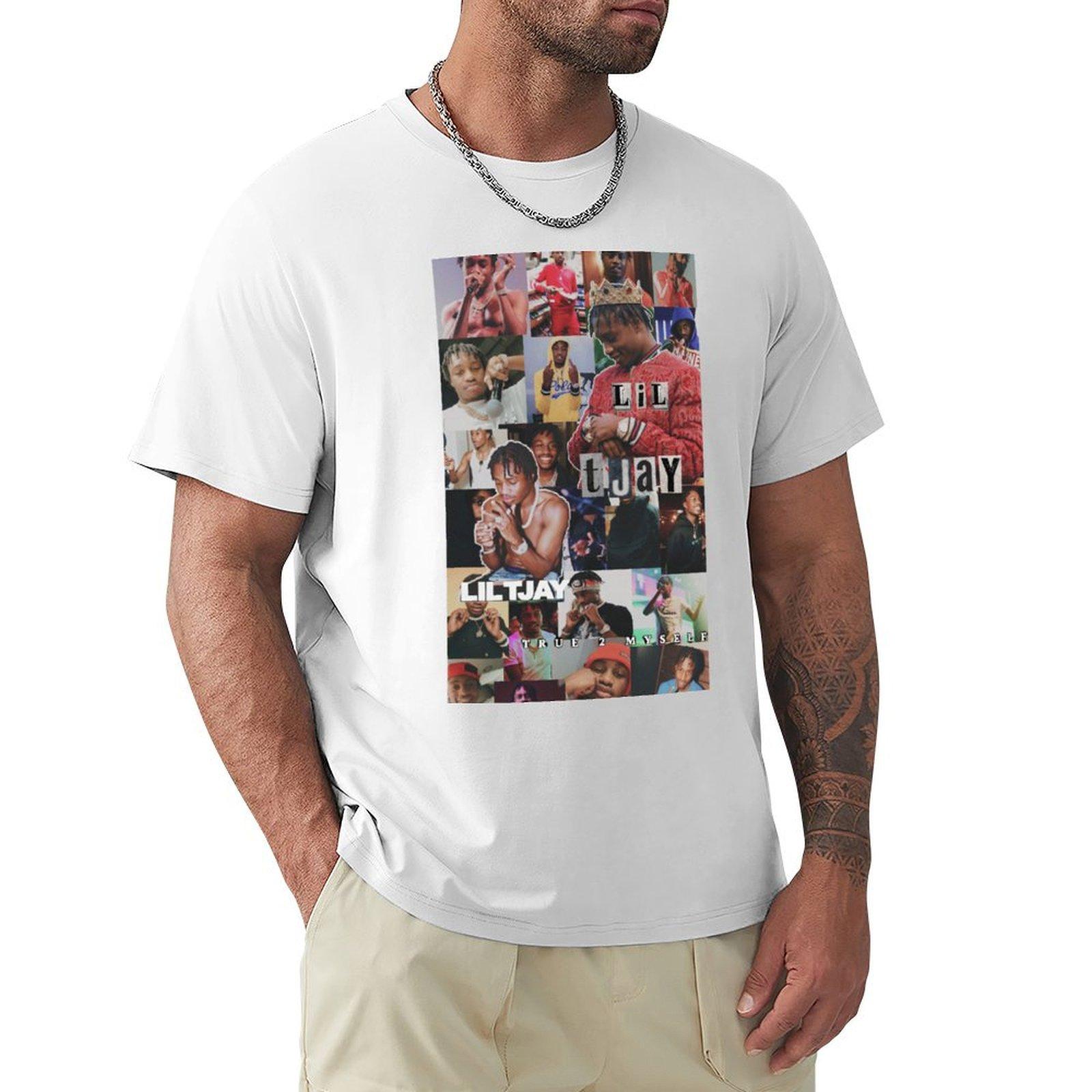 Lil Tjay Collage TShirt man t shirt shirts graphic tee essential t shirt plain heavy weight t shirts for men S
