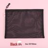 Large Capacity Transparent Nylon Mesh Document Bag - A4 Student and Office Zipper Storage Bag