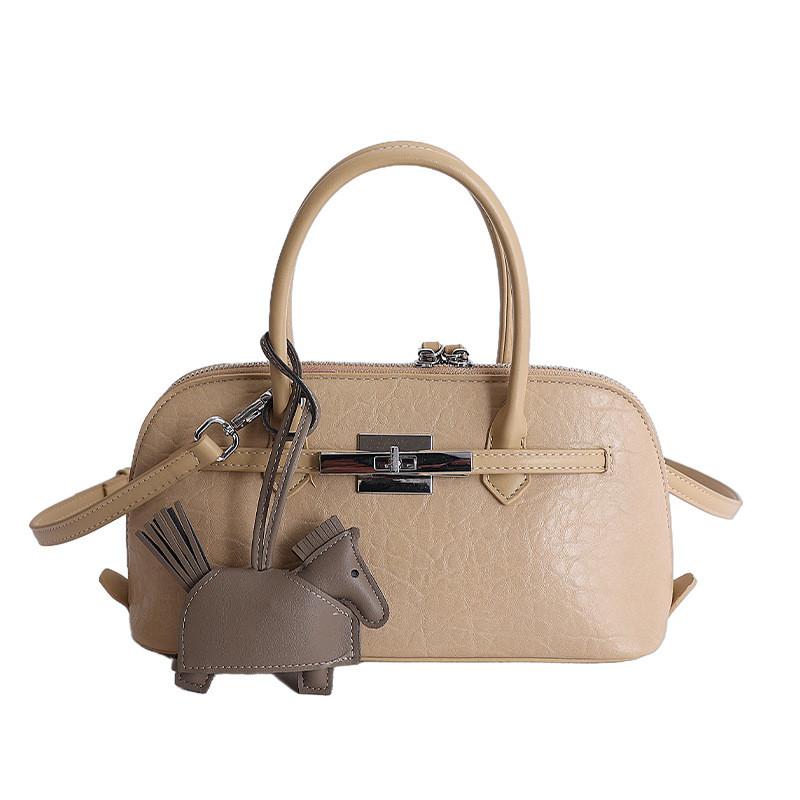 Minimalist Shell Bag For Women With Synthetic Leather And Zipper Closure For Daily Use