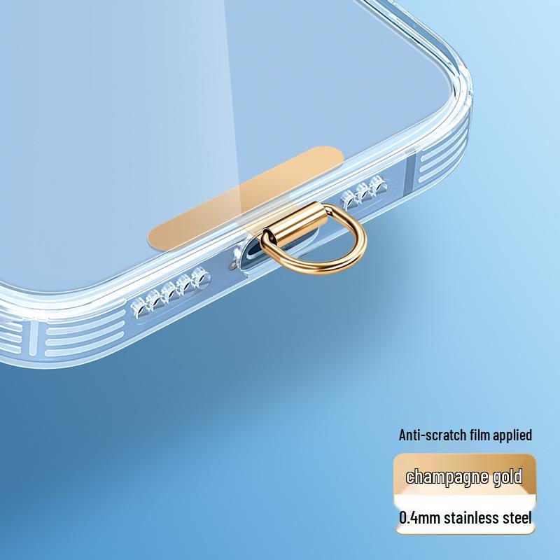 Ultra-Thin Stainless Steel Rotating Phone Lanyard Clip with Anti-Lost Sticker