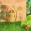 Wood Ornament Doll House Micro Landscape Dollhouse Garden Wooden Craft Miniature Fairy Elf Door