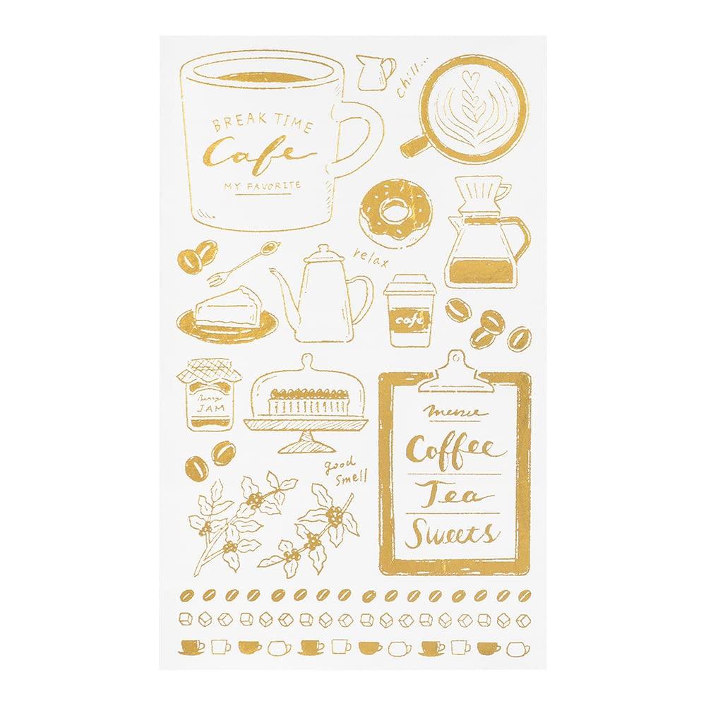 MIDORI Transfer Foil Coffee 82614006 Sticker, Pattern,