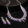Shiny Rhinestone Jewelry Set Inlaid Crystal Necklace Set Tassel Necklace Earrings Set  Women