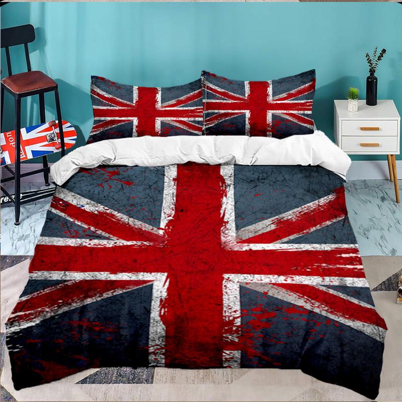 British Flag Artwork 3PCS Bedding set,Ideal for 1pc Duvet Cover And 2pcs Pillowcases Perfect for Fan gift,Ideal for Bedroom, Dormitory