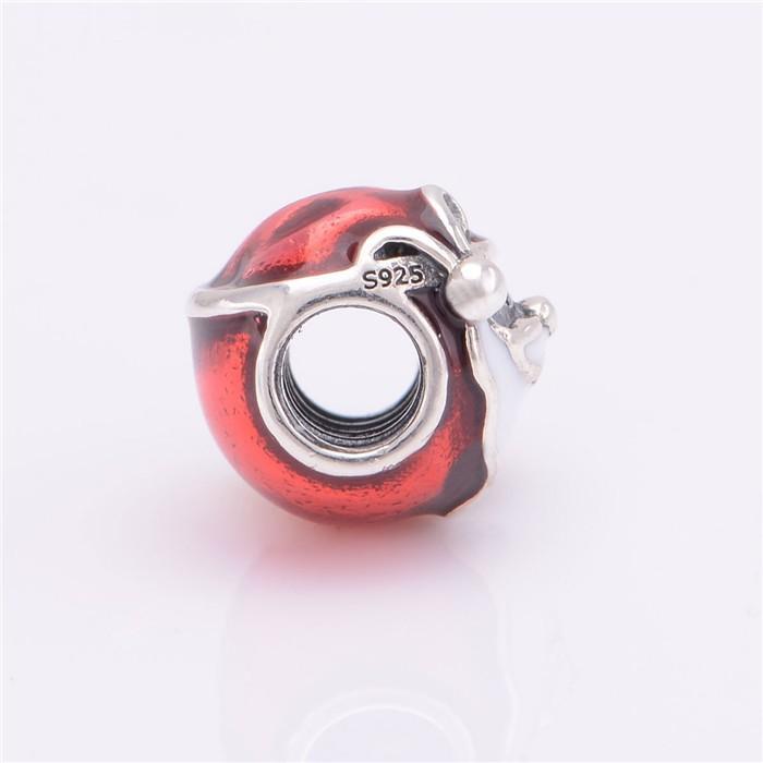New 100% Original 925 Sterling Silver Beads Santa Claus and Red Enamel Genuine Charm Suitable for Fashion Style Charm Bracelets