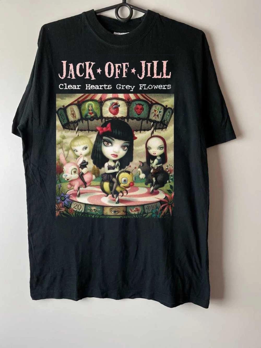 Men s and Women s T-shirts Jack Of Jill Clear Hearts Grey Flowers Cotton Unisex T-Shirt All Size M