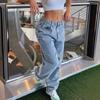 2026 European and American Fashion Direct Sales Fashion Loose Wide-leg Denim Trousers Women