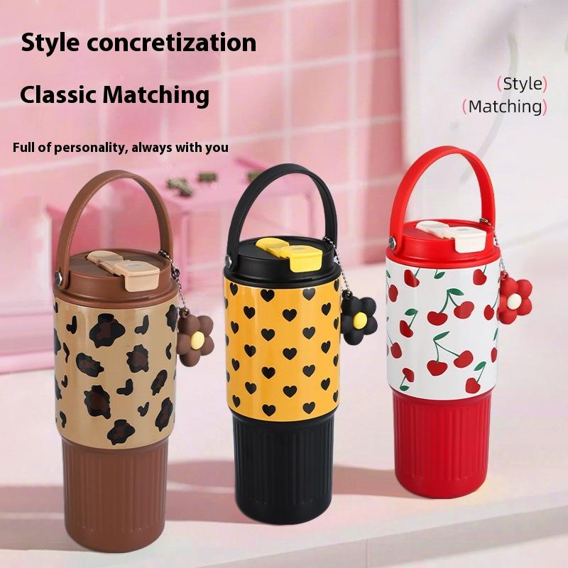 316 Stainless Steel Car Travel Mug Thermos Cup For  And Cold Dual Use Portable Tumbler With Handle Leakproof Design Daily