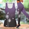 Completo Yoga Stampato a Forma di Cuore per Donna Moda Leggings da Allenamento Fitness Sportivo Set Yoga Casual Tuta Sportiva Esclusiva per San Valentino