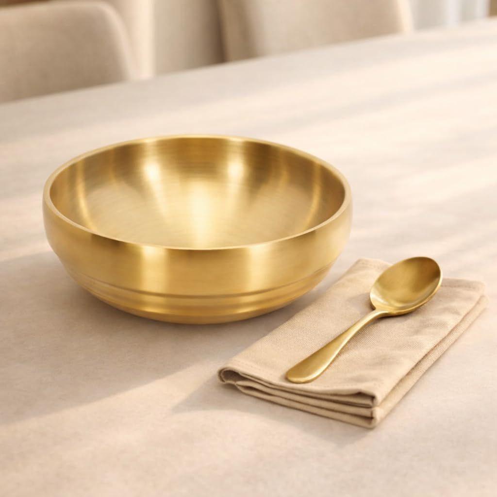 Супница Crega Gold, большая, из нержавеющей стали, 35 унций, с двойными стенками, блюдо для сашими, небьющееся