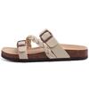 Fashion KIDMI Women's Cork Footbed Sandals with Arch Support Comfortable Slip-On Slide Sandals With Adjustable Buckle New Summer Sandals
