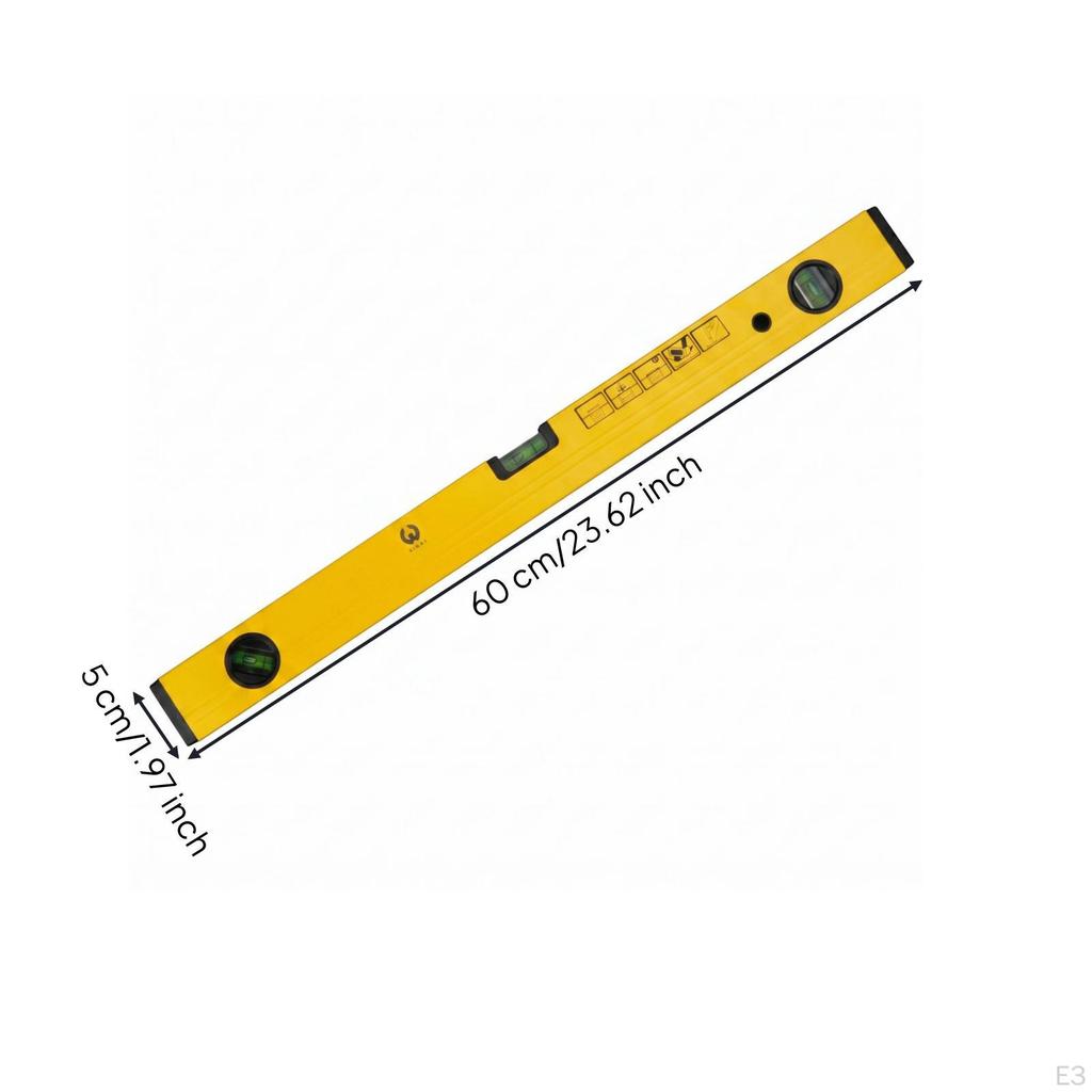 Aluminum Spirit Level Vial Viewing Ports Bubble Painted Finish Hand Tool 250MM Solid