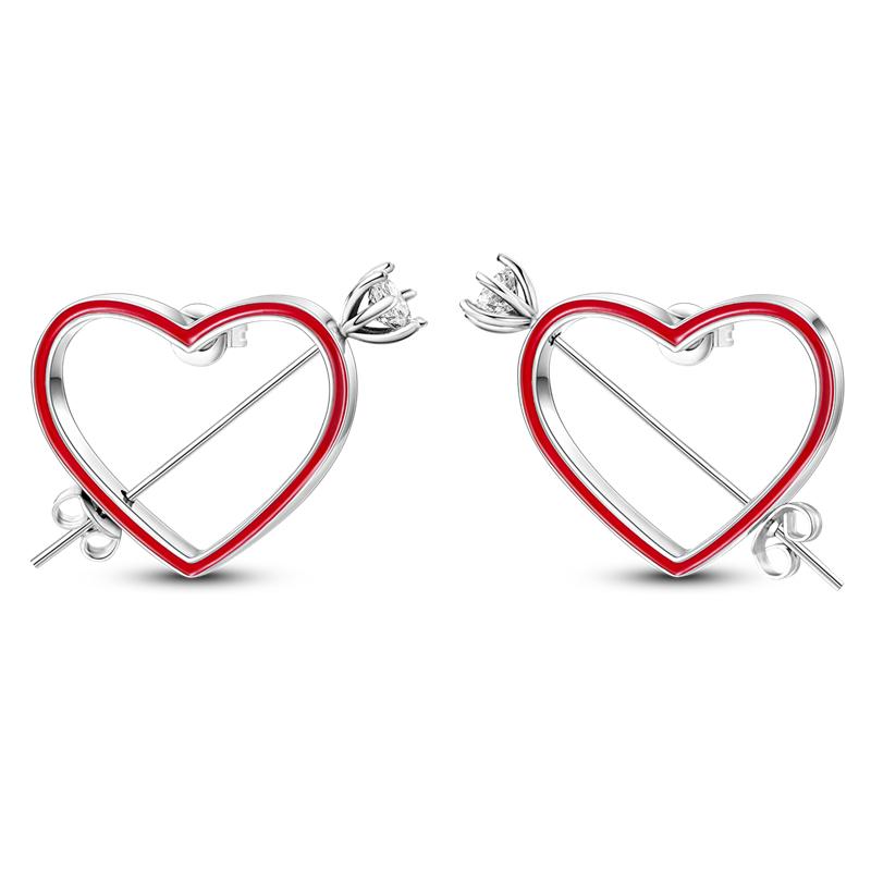 925 Silver Exquisite Simple Love Heart Series Drop Earring For Woman Fashion Party Gift Elegant Jewelry Accessories