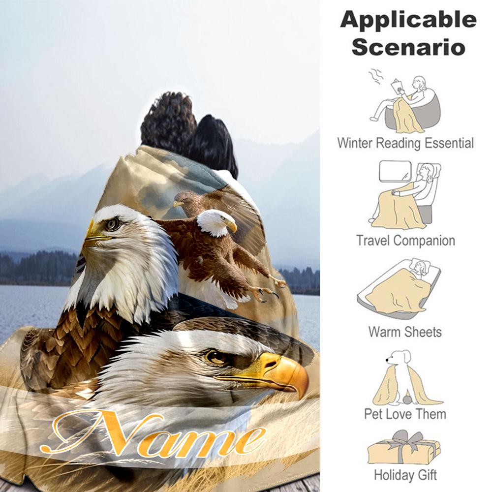 Cool Eagle Personalized Name Blanket Throw Customizable Blanket Comfortable Throw For Office Chair Seaside Home Decor Chair Four Seasons Universal