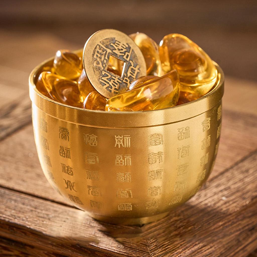 Feng Shui Treasure Basin Brass Cornucopia Bowl for Year Desk Restaurants M