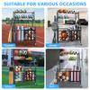 Garage Sports Equipment Organizer, Large Capacity Ball Storage Rack, Rolling Ball Cart with Wheels for Indoor & Outdoor