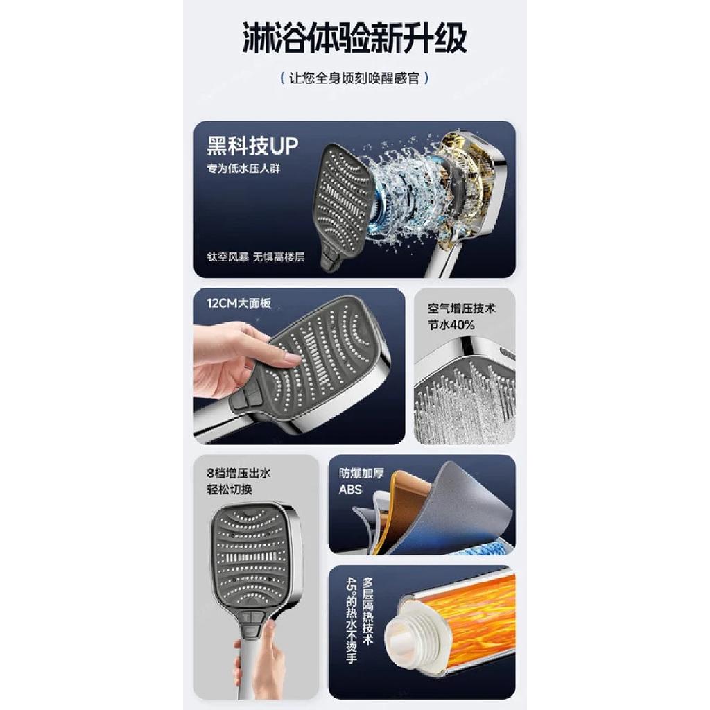 Adjustable Shower Head 8 Mode Rainfall Shower Large Flow Showerhead High Pressure Water Saving Shower Mixer Bathroom Accessories