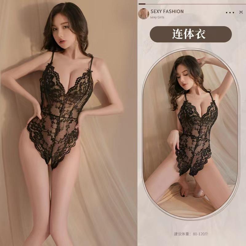 Sex underwear sexy deep small breasts show big conjoined, lace transparent open sexy underwear pure desire uniform