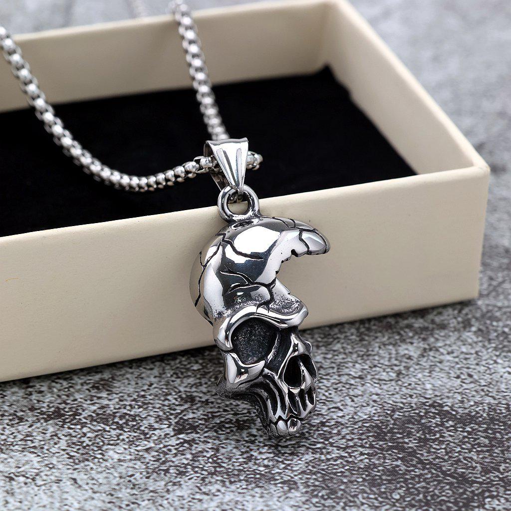 Men's Retro Stainless Steel Skull Pendant Necklace